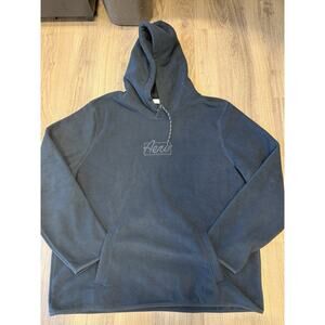 AEROPOSTALE Plain Black Fleece Pullover Hoodie With Logo Graphic Size 3xl
